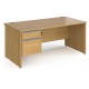 Harlow Panel End Straight Desk with Two Drawer Pedestal